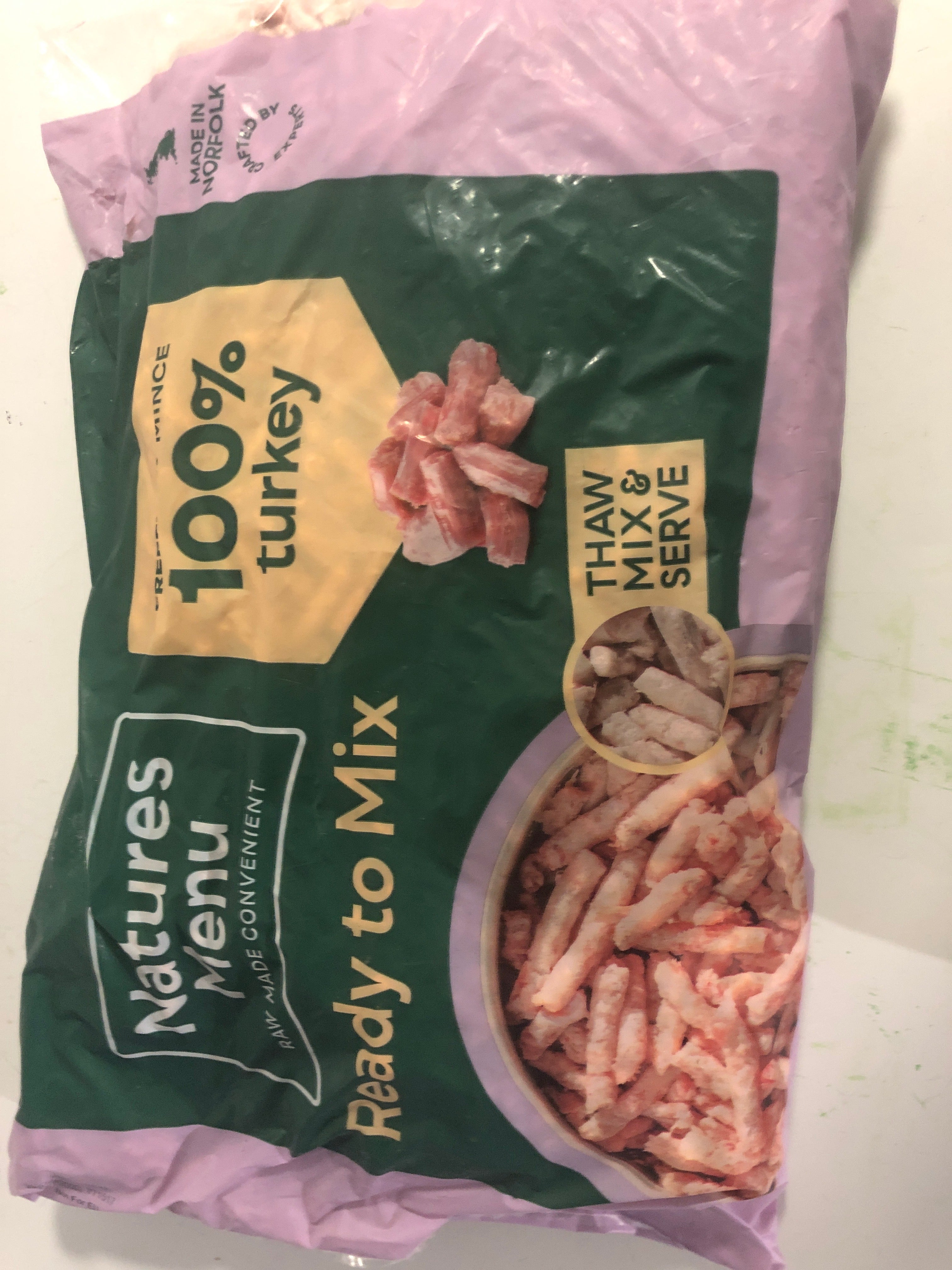 Natures Menu Freeflow Turkey mince 2kg+