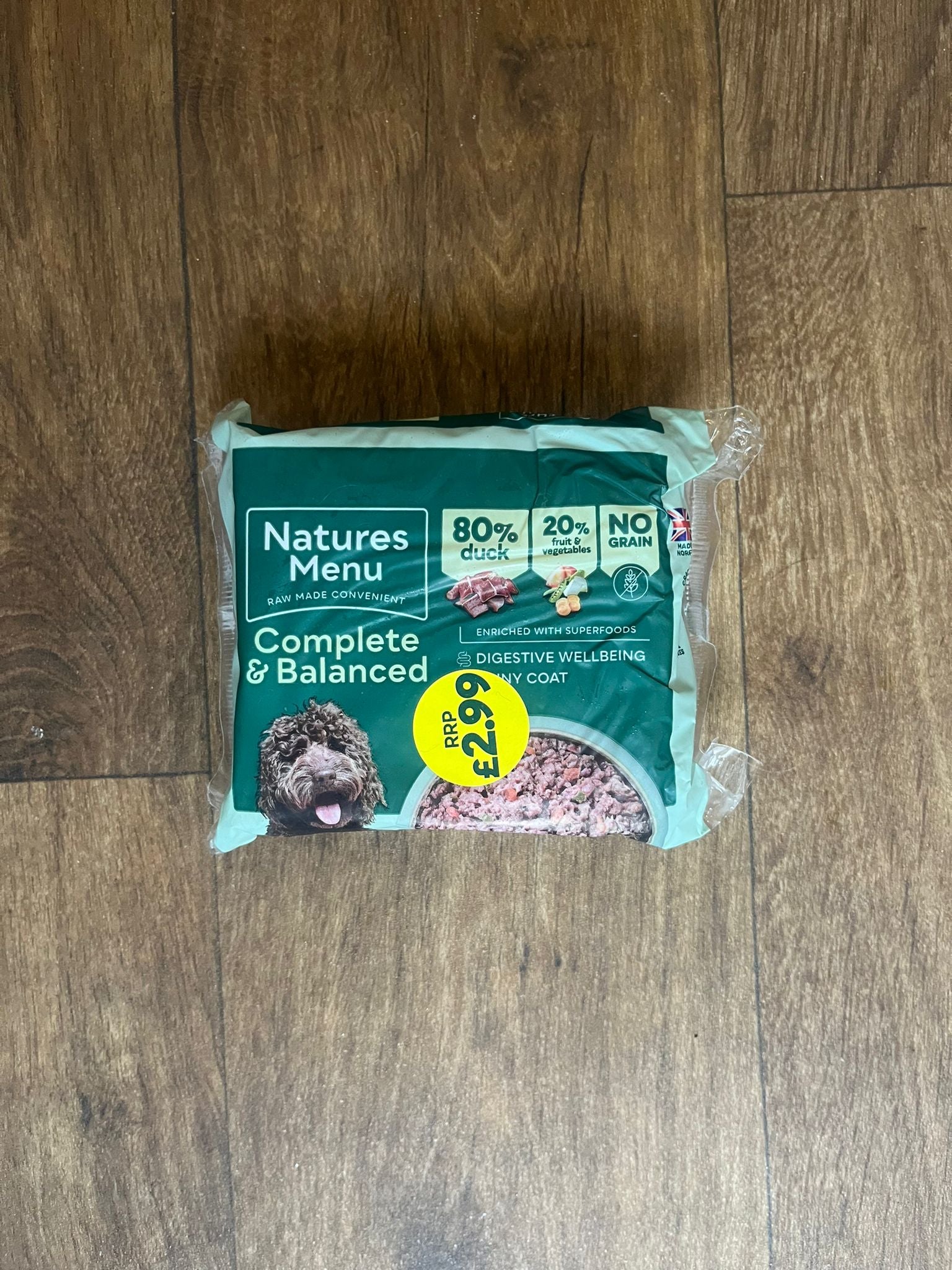 Natures Menu Duck 80:20 Raw Dog Food - 500g