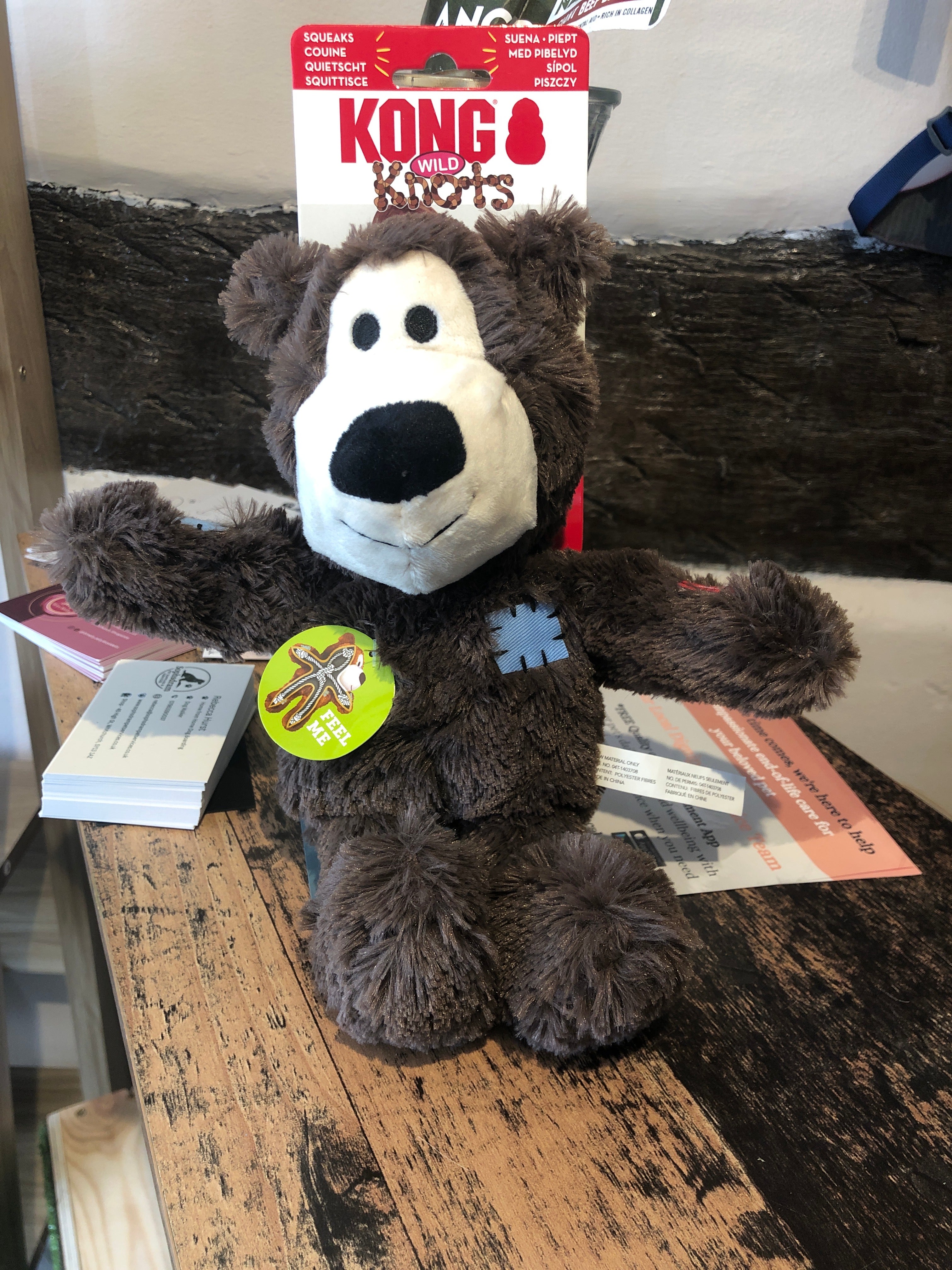KONG Wild Knots Bear Dog Toy - Soft Plush with Rope Skeleton